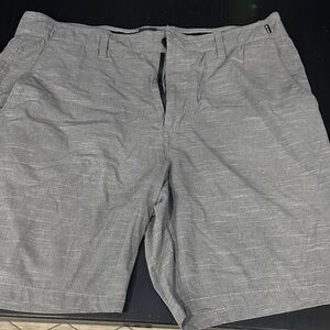 Hurley Light Gray Men's Flat Front Shorts